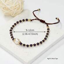 1. Vòng tay nữ bằng thủy tinh giả ngọc trai đơn giản, có thể điều chỉnh kích thước, thích hợp làm quà tặng. - vòng tay thủy tinh - Xem 10