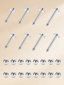 16G 316L Stainless Steel Lip Rings Lip Studs,Tragus Cartilage Helix Earrings Studs Replacement Balls Short Lip Rings 6mm 8mm 10mm 12mm Conch Piercing Jewelry - Light Sphere Version - View 5