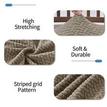 Funda de cojín antideslizante para silla, suave con diseño a rayas y cuadros, funda elástica para silla de comedor para oficina y hogar - Multicolor - Ver 8