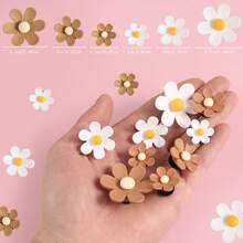 10Pcs/1Set Kawaii Floral Charms Set - Pastel Daisy Shoe Buttons, Clog Decorations For Summer Sandals For Outdoor Activities, Vacation, Travel, Outfit Accessories, And Gifting - Brown + White - View 7