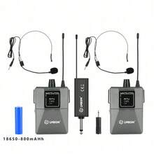 LMBGM 专业无线头戴式腰包麦克风系统，USB 可充电，适用于演出舞台会议 - 查看 13