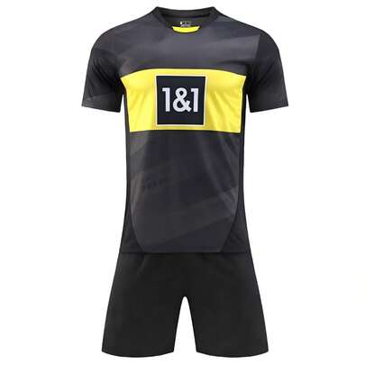 Set di maglia da calcio della squadra di casa Atletico Madrid, taglia 24-25B, personalizzabile con logo, numero e testo per uomo, abbigliamento sporti