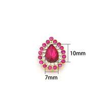 10pcs/Pack Iron-Based Acrylic Hand-Sewn Rhinestones, Shiny Water Drop Shaped Rhinestones 7X10mm For Crown Jewelry DIY, Flat Bottom - Water Droplet Rhinestone - View 3