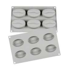 1个六排咖啡豆硅胶蛋糕模具，法式甜点硅胶皂模具，DIY红唇手工烘焙模具 - 查看 6