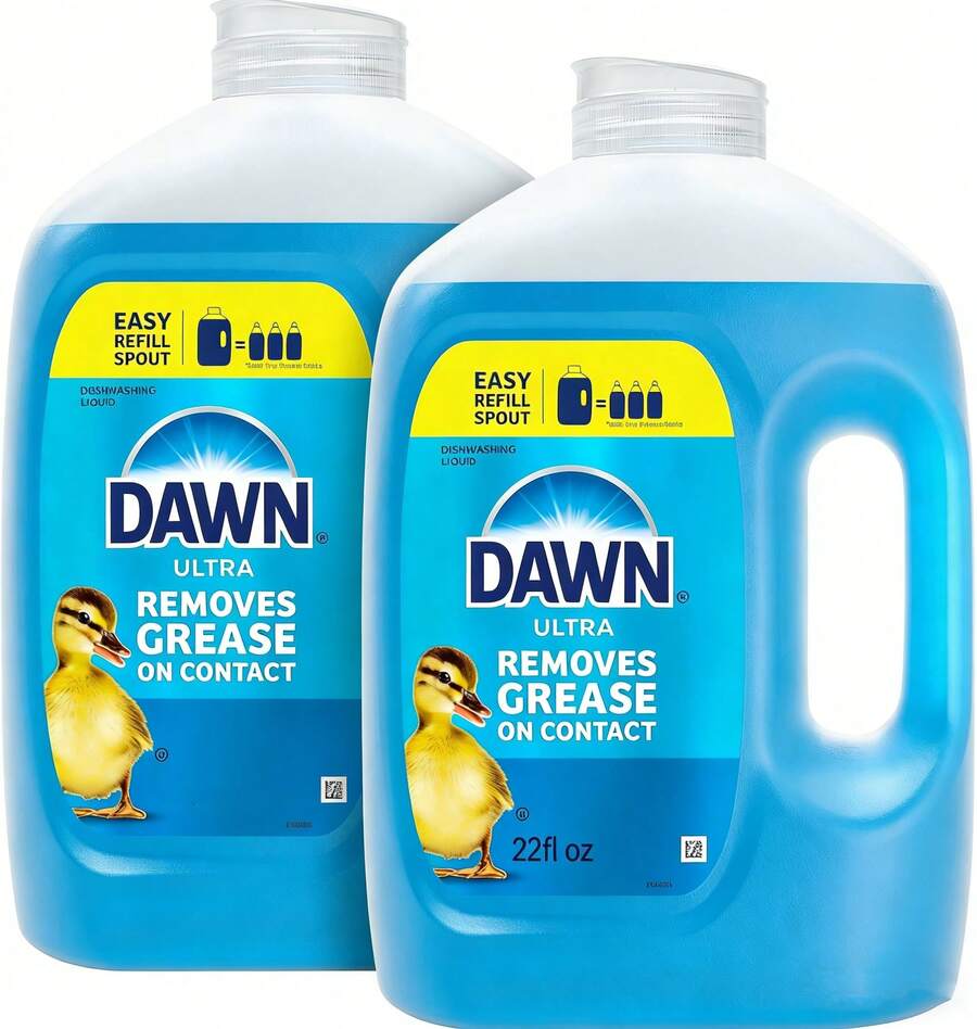 Dawn EZ-Squeeze Ultra Dish Soap Original Scent 22 Fl Oz Liquid Dishwashing Detergent Refill Bottle Concentrated Formula 50% Less Scrubbing Powerful Tough Grease Removal Multi-Purpose Laundry Stain Pre-Treat Car Wheels Tools Clean Wildlife America's #1 Brand Kitchen Home Daily Use - A - View 1