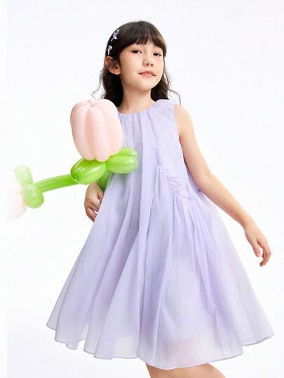 Annil Sweet And Dreamy Sleeveless Dress For Girls, Perfect For Summer.