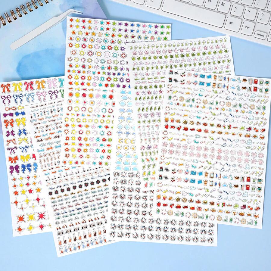 Hơn 400 hình dán trang trí dễ thương, hình dán trang trí, hình dán mini Kawaii cho sổ kế hoạch và nhật ký, sổ lưu niệm, sổ tay, hình dán bình nước và máy tính xách tay, bộ hình dán trang trí, hình dán bình nước và máy tính xách tay, hình dán sổ kế hoạch, đồ trang trí thủ công DIY, hình dán thiệp Kawaii, hình dán cá nhân hóa và hình dán trang trí được các bé gái yêu thích, hình dán quà tặng sinh nhật/lễ hội, đồ dùng học tập, đồ dùng học tập. - nhãn dán trang trí - Xem 1