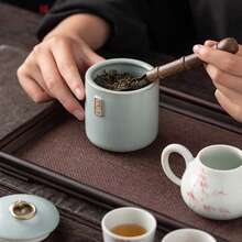 200ml Capacity Modern Design Moisture-Proof Airtight Kitchen Storage Canister, Suitable For Coffee, Tea Leaves, Spices, Etc. Small Ceramic Storage Jar With Sealed Lid - View 9