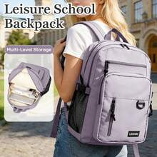 经典基础款旅行背包，带笔记本电脑隔层，大容量防水休闲背包，适用于 14-15.6 英寸笔记本电脑，男女通用大学生背包 - 彩色 - 查看 11