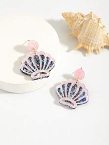 一对时尚女士耳环，饰有闪亮亮片，适合日常佩戴、度假，是母亲节、毕业典礼、情人节、生日的理想礼物。 - 彩色 - 查看 9