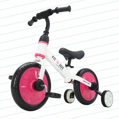  UBRAVOO Fit 'n Joy Children's Bikes, 4-In-1 Balance Bike For Children With Pedals And Stabilisers, Trike-To-Bike Children's Bike For Boys And Girls From 2 To 5 Years
