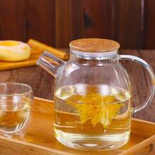 2个玻璃冷水壶，耐热家用新款中式茶壶，大容量竹盖花纹茶壶，高端时尚冰水壶 - 彩色 - 查看 7