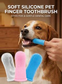 PETSIN Pet Finger Toothbrush Pet Toothbrush Silicone Toothbrush Puppy Cat Finger Set Brush Finger Pet Toothbrush Small Size Suitable For Dogs And Cats - Multicolor - View 6