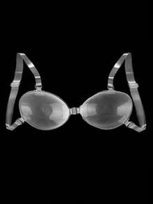 1 Pair New 3D Transparent Silicone Adhesive Bra With Detachable Clear Straps, Push Up Invisible Sticky Bra For Swimwear, Wedding & Backless Dresses - Multicolor - View 9