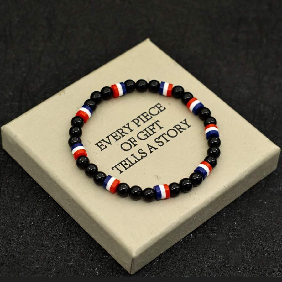 Obsidian Simple Elastic Beads 6mm Simple And Fashionable Men's And Women's Bracelets - Bracelet - View 1