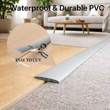 1pc Molding Floor Transition Strip For Tile To Laminate/Vinyl And Carpet, PVC Flat Divider Strip For Joining Flooring Gaps, Self Adhesive Vinyl Floor Edge Strip Wood Grain Finish - Cuttable - C - View 6