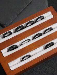 10pcs Punk Style Rings Set, Minimalist Black Plain Rings, Accessories For Women - Black - View 5
