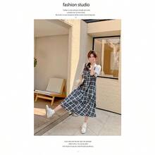 Women Long Dresses - Faux Two-piece Dress - View 4