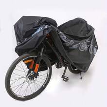 1pc Premium Bicycle Cover, Universal Bicycle Cover With Black Bicycle Silhouette Design, For Outdoor Parking, Rainproof, Long-Term Sun Protection, Foldable Storage, Bicycle Dust Cover, Bicycle Accessories - Multicolor - View 1
