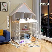 3-Tier Cat Cage, Metal Wire Pet Fence With Stairs And Resting Area, Detachable And Modular Cat House, Suitable For Kittens And Large Cats - Multicolor - View 5