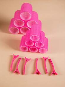 18pcs Large Curling Rods Set, With Clips, Self-Adhesive Curling Rollers Suitable For Long/Medium/Short Hair And Bangs, DIY Curling Tools (Includes 12 Large Curling Rods + 6 Clips), Essential For Back To School, Travel & Vacation, Women Hair Accessories - Multicolor - View 4
