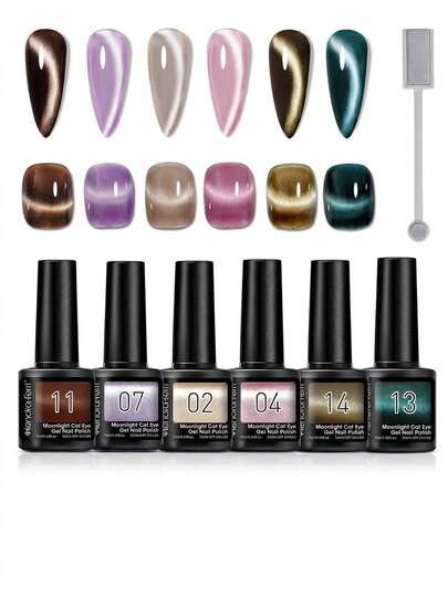 White Moonlight Cat Eye Magnetic Nail Polish - Fashionable Salon Nail Art Gel Polish, Long-Lasting Super Shiny Cat Eye Effect, Suitable For Salon Nail DIY And Beauty Gift