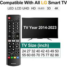VELEC Điều khiển từ xa đa năng cho TV thông minh , tương thích với tất cả các dòng TV LCD LED OLED UHD HDTV 3D 4K, điều khiển thay thế có phím tắt. - Xem 3