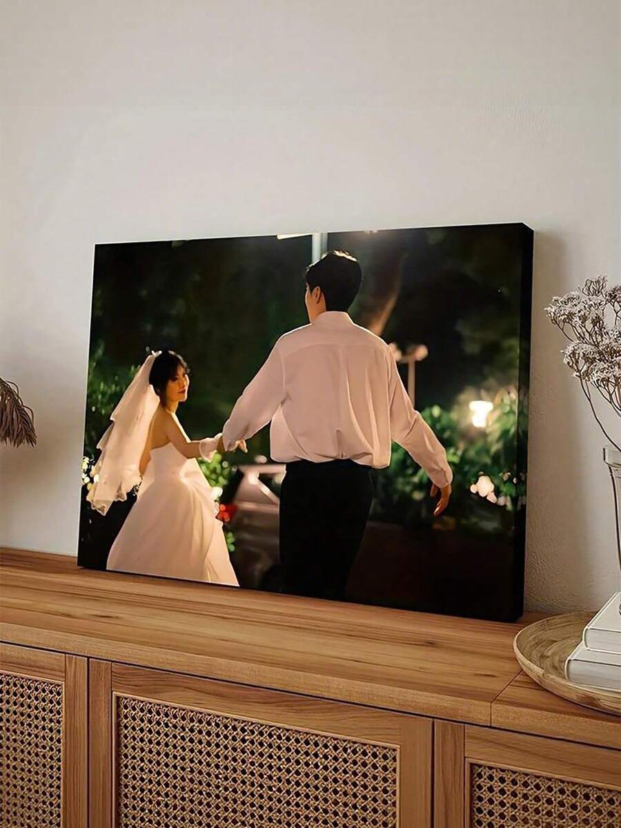 定制照片帆布画——采用个性化图像的定制装裱帆布艺术品，木框帆布画，适合家庭照片，适用于办公室走廊和家庭客厅装饰，一件神秘的艺术品 - 多色04 - 查看 1