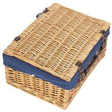 Red Hamper Cesta de picnic de mimbre color crema de 45 cm - Azul Marino - Ver 3