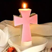 1个极简十字形硅胶蜡烛模具，设计用于制作珠子、汽车香氛、吊坠、肥皂、蜡烛、粘土、水泥工艺品、空气清新剂和环氧树脂浇铸 - 采用耐用硅胶材料制成 - 均碼 - 查看 2