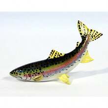 Handpainted Small 13cm Rainbow Trout Statue Game Fish Replica - como en la foto - Ver 3