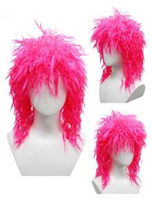 anxin Retro 80s Hair Metal Rocker Blonde Wig: Step Back Into The Era Of Big Hair And Electric Riffs With This Voluminous Curly Blonde Wig, Perfect For Embodying Iconic Hair Metal Guitarists, Stage Frontmen, And Rock Legends At Tribute Concerts And Retro-Themed Cosplay Events - Multicolor - View 6