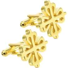 Floral Cross Design Cufflinks For Men Women In Gift Box Sier  Vintage Mens Cuff Links Jewelry For Wedding Party Daily Office Busin Events Dr - Vàng - Xem 4