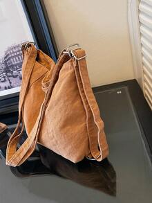 Retro Washed Canvas Bag, Single Shoulder And Dual Shoulder Multifunctional Crossbody Bag, With A Lazy And Relaxed Design - Multicolor - View 7