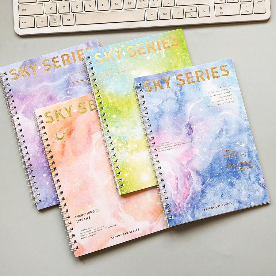 A5 Spiral Notebook 40 Sheets, Lined Pages, Office Supplies Writing Journal, Student Learning Notebook, Hardcover Notebook With Foil Cover - A5 - View 1