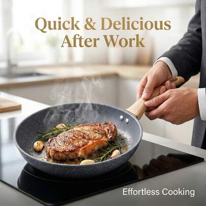 Sartén antiadherente Maifanshi, apta para panqueques, huevos, bistecs, cocina de inducción, utensilios de cocina sin humo