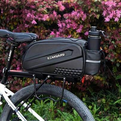 10L Large Capacity Bicycle Rear Seat Bag With Water Bottle Holder, Multifunctional Storage Pouch, Durable Cycling Accessory