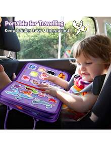 Montessori Busy Board Toy, Sensory Board For Toddlers, Felt Busy Book For Airplane And Car Travel, Tummy Time Toy, Busy Activity Mat For Learning Fine Motor Skills, Birthday Gift For Boys And Girls,Perfect Christmas Gift - Multicolor - View 5