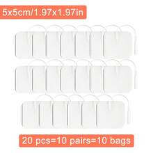 Miếng dán điện cực TENS, miếng dán EMS tự dính dùng cho máy kích thích cơ điện EMS, máy mát-xa, đầu nối chân 2.0mm, dây dẫn, vải không dệt, miếng vá thay thế. - trắng - Xem 23
