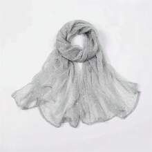 Transparent Breathable Hijab Lightweight Twinkling Sequins Hijab Shawl Women - Black - View 11