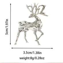 1件畅销3D鹿形胸针，简约时尚百搭圣诞金色多功能配饰 - 彩色 - 查看 10