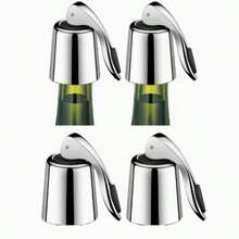 Bộ 2/4 nút đậy chai rượu bằng silicon tái sử dụng - Phụ kiện bảo quản đồ uống lý tưởng, quà tặng Giáng sinh. - Nhiều màu - Xem 9