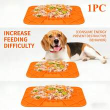 橙色宠物舔食垫，带吸盘，慢食垫，适用于猫狗，宠物训练垫，理想的圣诞礼物 - 多色 - 查看 4