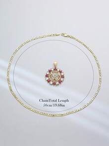 1 pièce Collier pendentif animal cercle fleur zircone creux 3D, convient pour les cadeaux, les couples, les amis, le port quotidien, les prières et les vacances - Multicolore - Voir 8