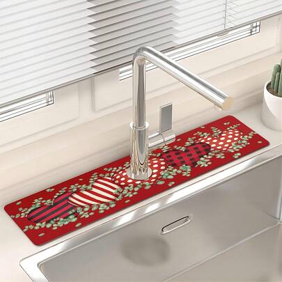 1 miếng lót cống vòi nước nhiều kích cỡ chủ đề mùa cưới, miếng lót cống vòi bếp, chất liệu cao su Diatomite chống trượt. Miếng lót bảo vệ mặt bàn vòi nước, miếng lót chống trượt cạnh bồn rửa nhà bếp, đảm bảo vệ sinh tự nhiên, cần thiết cho nhà bếp gia đình, có thể dùng để trang trí nhà cửa và nhà bếp, đồng thời là một phần trang trí ấm cúng cho ngôi nhà của bạn.