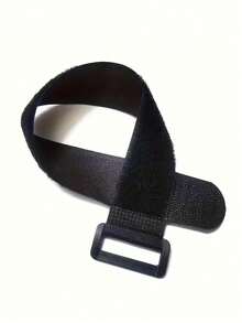 Reusable Adjustable Hook And Loop Straps With Metal Buckle, 8/12/16 Inch - Self-Locking Nylon Fastener, Sturdy Binding, Ideal For Home Organization And DIY Projects, Multipurpose Tie Straps | Fashionable Black | Nylon Binding - View 6