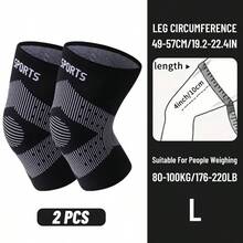 2pcs/1 Pair High Elastic Knitted Knee Pads, Compression Knee Sleeves With Anti-Slip Strap, Breathable & Comfortable, Warm Knee Support, Nylon Material, Suitable For Women & Men, Applicable For Running, Gym, Fitness, Daily Life - S/M/L, Black/Grey/Pink - Multicolor - View 15