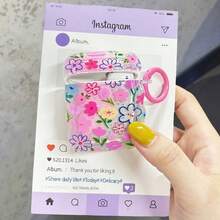 Shockproof Floral Colorful Floral Earphone Case Compatible With Apple Bluetooth Earphones 2nd/4th Gen Protective Cover For New Pro 3 Soft Shell Case Spring Easter Gift - Clear - View 3