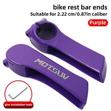 Puños de manillar de aleación de aluminio para bicicleta de montaña MOTSUV, mangas de manillar de cuerno de vaca con bloqueo de colores, accesorios de ciclismo - Multicolor - Ver 14