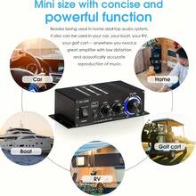 AK280 1 X 600W Dual-Channel Mini Power Amplifier, HiFi Stereo Compact Audio Power Amplifier, 2.0-Channel, Class AB, RCA/AUX Input, Bass And Treble Control, Suitable For Audio Amplifier Of Home, Computer And Car Music Player, Without Power Adapter And Power Cord (Excluding Power Adapter And Power Cord). - AK280 - View 6